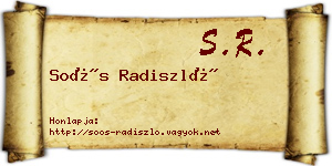 Soós Radiszló névjegykártya